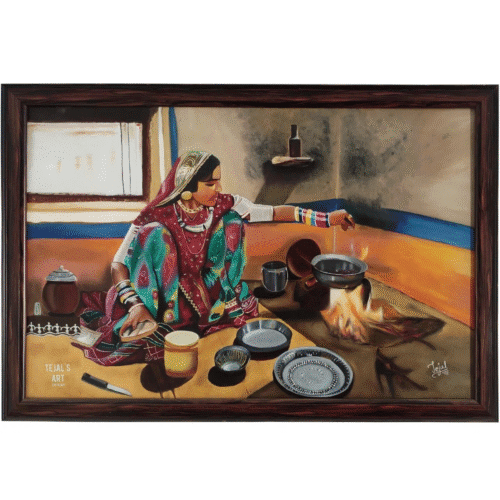 Garvi Gujarat - Cultural Lady | Oil On Canvas | By Tejal Modi | With Frame