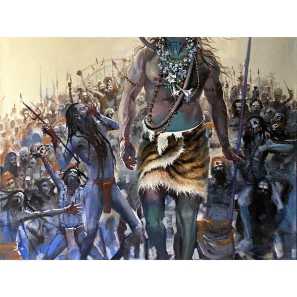 The Marriage Procession Of Lord Shiva Superfine Painting By Bijay Biswaal