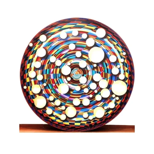 Circle of Dhyana Acrylic on Canvas Painting by Ghanshyam Gupta – 117"x117" Large Abstract Meditative Art, Vibrant Geometric Mandala, Statement Home Wall Décor